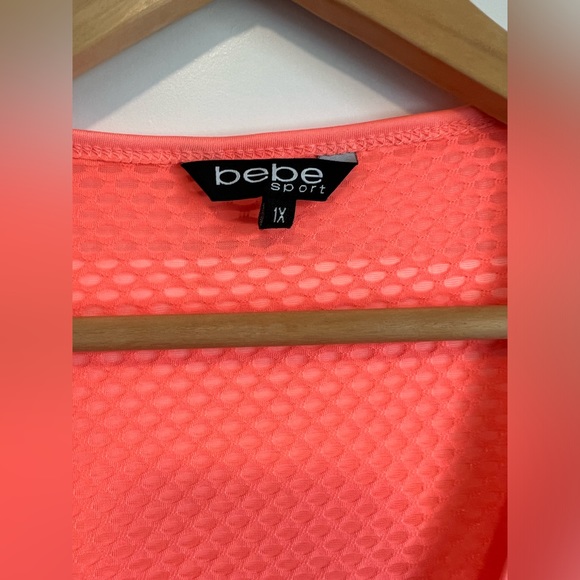 Bebe Sport Mesh Trim Hi-Lo Tank, Sz 1X - Picture 7 of 7